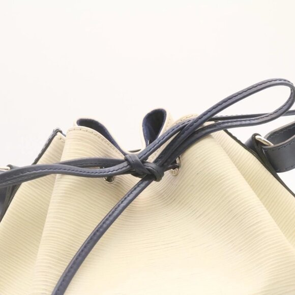 LOUIS VUITTON Epi Petit Noe Bicolor Shoulder Bag White Navy M40881 LV Auth 23256 - Picture 10 of 14